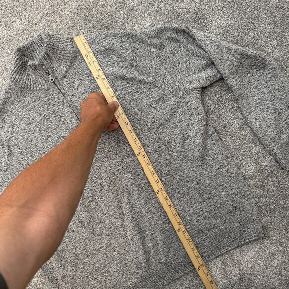 Croft & Barrow Sweater Mens XXL Gray Quarter Zip Classic Cozy Grandpa Minimalist - Picture 2 of 10